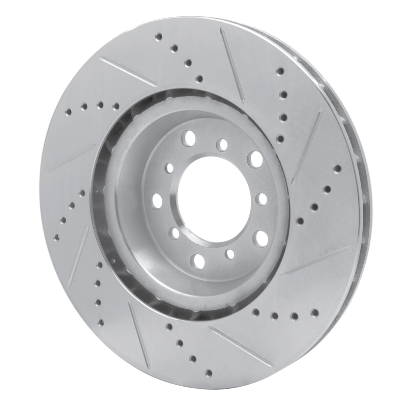 BMW M3 Brake Rotor (1) - Right Front - R1 Concepts - Drilled & Slotted - Silver - `01-`06